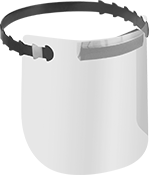 Image of Product. Front orientation. Face Shields. Metal- and X-Ray-Detectable Face Shields.