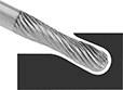 Image of ProductInUse. Front orientation. Burs. Burs, Convex-Concave.