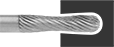 Image of ProductInUse. Front orientation. ZoomedIn view. Burs. Burs, Convex-Concave.