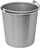 Image of Product. Front orientation. Pails. Food and Beverage Stainless Steel Pails, Style A.