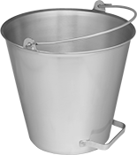 Image of Product. Front orientation. Pails. Food and Beverage Stainless Steel Pails, Style B.