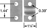 Image of Specification. Front orientation. Contains Annotated. 1 1/4" Deep.