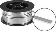 Image of Product. Front orientation. Contains MultipleImages. Stainless Steel. Bend-and-Stay Stainless Steel Wire, Flat Profile.