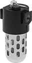 Image of Product. Front orientation. Compressed Air Lubricators. Compressed Air Lubricators, Female Outlet, Steel Bowl Guard, Clear Bowl.