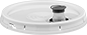 Image of Product. Lid with Tear Tab and Telescoping Spout. Front orientation. Style B. Pails and Snap-Lock Lids.