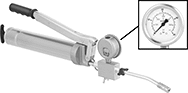 Image of Product. Front orientation. Contains Inset, Border. Grease Guns. Pressure-Monitoring Lever-Grip Grease Guns.