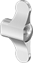 Image of Product. Style 15. Front orientation. Two-Arm Grip. Threaded-Hole Knobs, Style 15.
