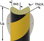 Image of Attribute. Front orientation. Corner Guards. High-Visibility Foam Corner Guards, Style 5—Round, 90° Angle.