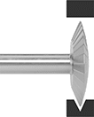 Image of ProductInUse. Side1 orientation. Burs. Burs, Tapered-Edge Thin Disc.