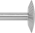 Image of Product. Side1 orientation. ZoomedIn view. Burs. Burs, Tapered-Edge Thin Disc, Single-Cut Tooth.