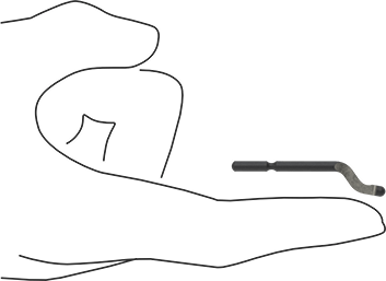 Image of Product. Side1 orientation. Contains SizingReference. Number E100A and S100 Blade for Heavy Duty Changeable-Blade Deburring Scraper.