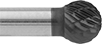 Image of Product. Front orientation. ZoomedIn view. Burs. Long-Life Burs, Ball, Double-Cut Tooth.