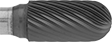 Image of Product. Front orientation. ZoomedIn view. Burs. Long-Life Burs, Round Cylinder, Single-Cut Tooth.
