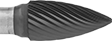 Image of Product. Front orientation. ZoomedIn view. Burs. Long-Life Burs, Pointed Tree, Single-Cut Tooth.