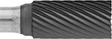 Image of Product. Front orientation. ZoomedIn view. Burs. Long-Life Burs, Flat Cutter Cylinder, Single-Cut Tooth.