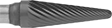 Image of Product. Front orientation. ZoomedIn view. Burs. Long-Life Burs, Round Tapered Cone, Single-Cut Tooth.