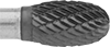 Image of Product. Front orientation. ZoomedIn view. Burs. Long-Life Burs, Oval, Double-Cut Tooth.