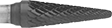 Image of Product. Front orientation. ZoomedIn view. Burs. Long-Life Burs, Round Tapered Cone, Double-Cut Tooth.
