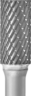 Image of Specification. SA-3. Front orientation. ZoomedIn view. Carbide Bur Set with 1/4" Diameter Shank, 16 Pieces, Double-Cut Tooth.
