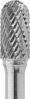 Image of Specification. SC-3. Front orientation. ZoomedIn view. Carbide Bur Set with 1/4" Diameter Shank, 16 Pieces, Double-Cut Tooth.