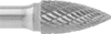 Image of Product. Front orientation. Burs. Burs, Pointed Tree, Double-Cut Tooth.
