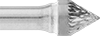 Image of Product. Front orientation. Burs. Burs, Cone, Double-Cut Tooth.