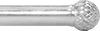 Image of Product. Side1 orientation. ZoomedIn view. Burs. Burs, Ball, Heavy Duty Double-Cut Tooth.