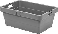Image of Product. Front orientation. Tote Boxes. Nestable Plastic Tote Boxes , Style D.