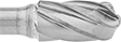 Image of Product. Front orientation. Burs. Burs for Soft Metals and Plastics, Round Cylinder, Fluted Tooth.