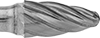Image of Product. Front orientation. Burs. Burs for Soft Metals and Plastics, Round Tree, Fluted Tooth.