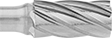Image of Product. Front orientation. Burs. Burs for Soft Metals and Plastics, Flat Cylinder, Fluted Tooth.