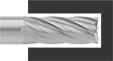Image of ProductInUse. Front orientation. Burs. Burs for Soft Metals and Plastics, Flat Cutter Cylinder.
