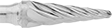 Image of Product. Front orientation. Burs. Burs for Soft Metals and Plastics, Round Tapered Cone, Fluted Tooth.