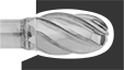 Image of ProductInUse. Front orientation. Burs. Burs for Soft Metals and Plastics, Oval.