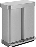 Image of Product. Front orientation. Recycling Containers. Dual Compartment Step-Open Waste and Recycling Containers.