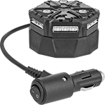 Image of Product. Front orientation. Indicator Lights. Compact Strobe Indicator Lights with Vehicle Plug.