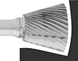 Image of ProductInUse. Front orientation. Burs. Burs, Inverted Cone.