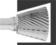 Image of ProductInUse. Front orientation. Burs. Burs, Inverted Cone.