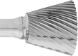 Image of Product. Front orientation. ZoomedIn view. Burs. Burs, Inverted Cone, Single-Cut Tooth.
