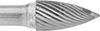 Image of Product. Front orientation. ZoomedIn view. Burs. Burs, Pointed Tree, Single-Cut Tooth.