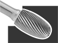 Image of ProductInUse. Front orientation. Burs. Burs, Oval.