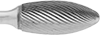 Image of Product. Front orientation. ZoomedIn view. Burs. Burs, Flame, Single-Cut Tooth.