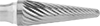 Image of Product. Front orientation. ZoomedIn view. Burs. Burs, Round Tapered Cone, Single-Cut Tooth.