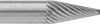 Image of Product. Front orientation. ZoomedIn view. Burs. Burs, Pointed Tapered Cone, Single-Cut Tooth.