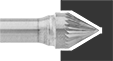 Image of ProductInUse. Front orientation. Burs. Burs, Cone.
