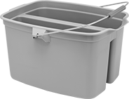 Image of Product. Front orientation. Pails. Plastic Pails with Two Compartments.