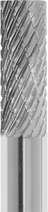 Image of Specification. SA-1. Front orientation. ZoomedIn view. Carbide Bur Set with 1/4" Diameter Shank, 16 Pieces, Double-Cut Tooth.