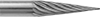 Image of Product. Front orientation. ZoomedIn view. Burs. Extra-Long Burs, Pointed Tapered Cone, Single-Cut Tooth.
