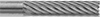Image of Product. Front orientation. ZoomedIn view. Burs. Extra-Long Burs, Flat Cutter Cylinder, Single-Cut Tooth.