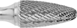 Image of Product. Front orientation. ZoomedIn view. Burs. Extra-Long Burs, Round Tree, Double-Cut Tooth.